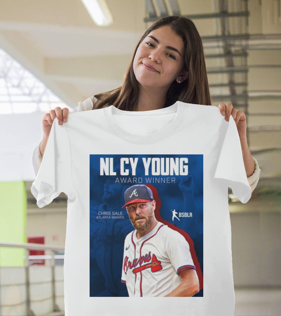 NL Cy Young Award Winner Chris Sale Atlanta Braves BSBLR T-Shirt