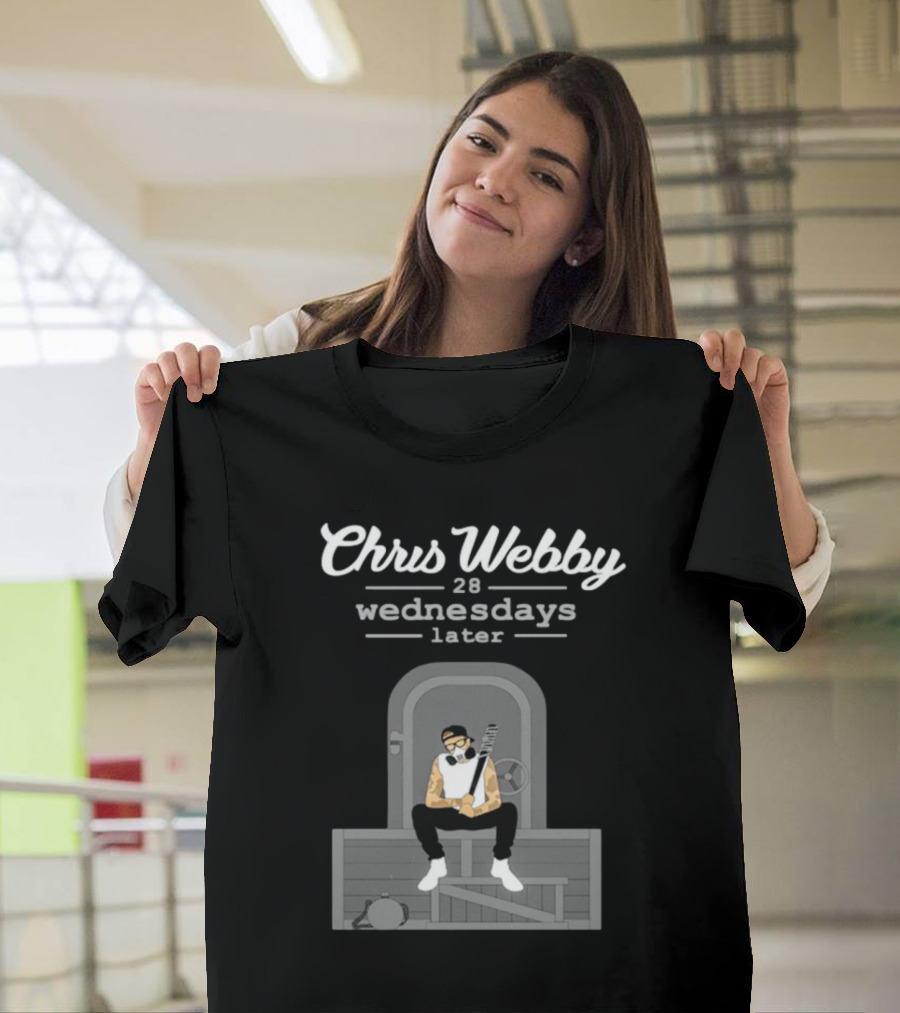 Chris Webby 28 Wednesdays Later Sitting With Gas Mask And Bat T-Shirt