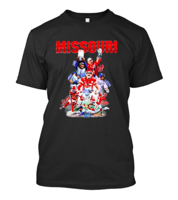 Missouri Chiefs Royals Cardinals Players Signatures T-Shirt