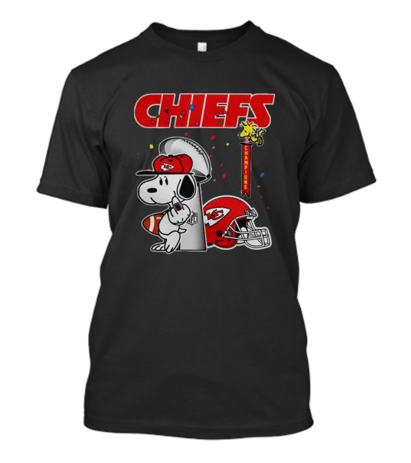 Snoopy And Woodstock With Kansas City Chiefs NFL Champions T-Shirt