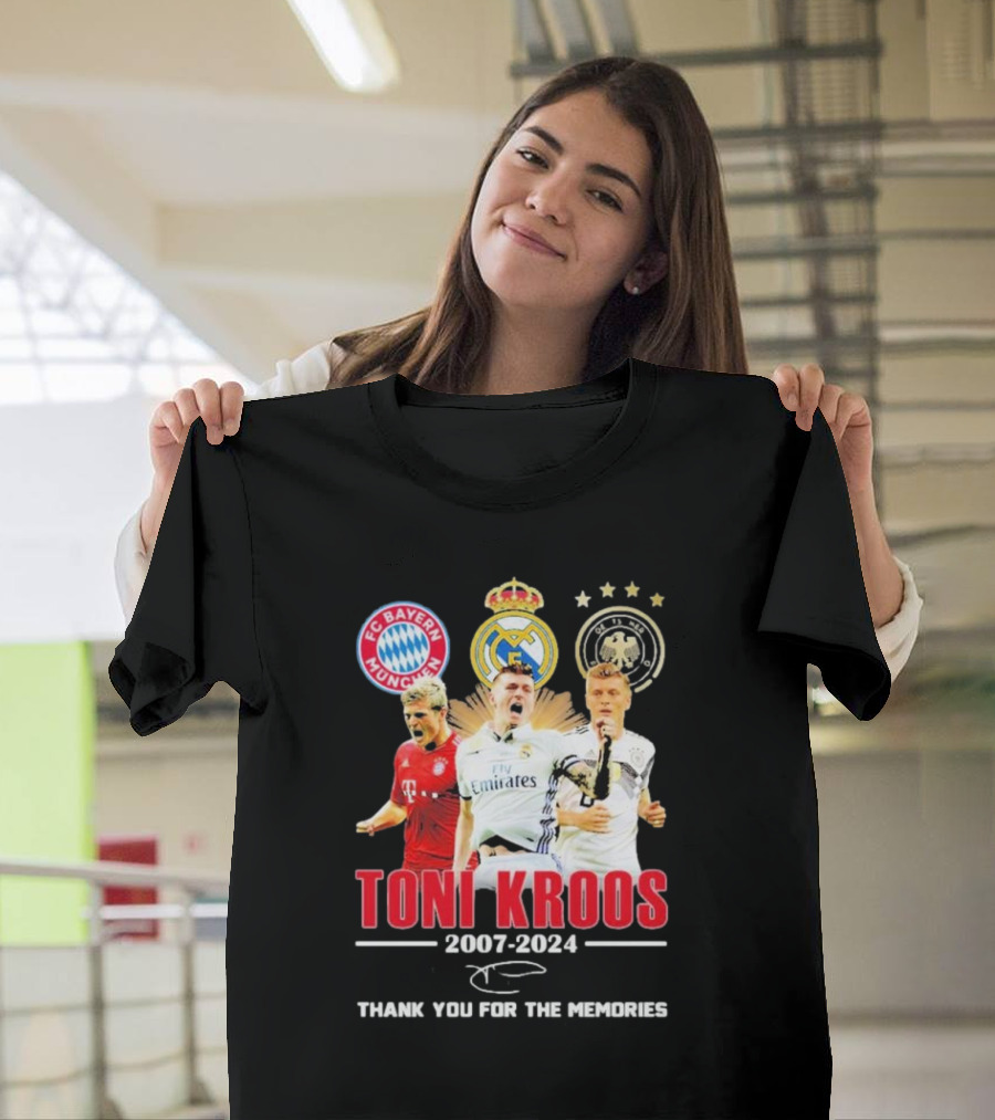 Toni Kroos Bayern Munich Real Madrid Germany 2007-2024 Thank You For The Memories T-Shirt