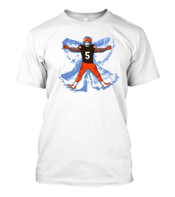 Cleveland Browns Jameis Winston Number 5 Snow Angel Dub T-Shirt
