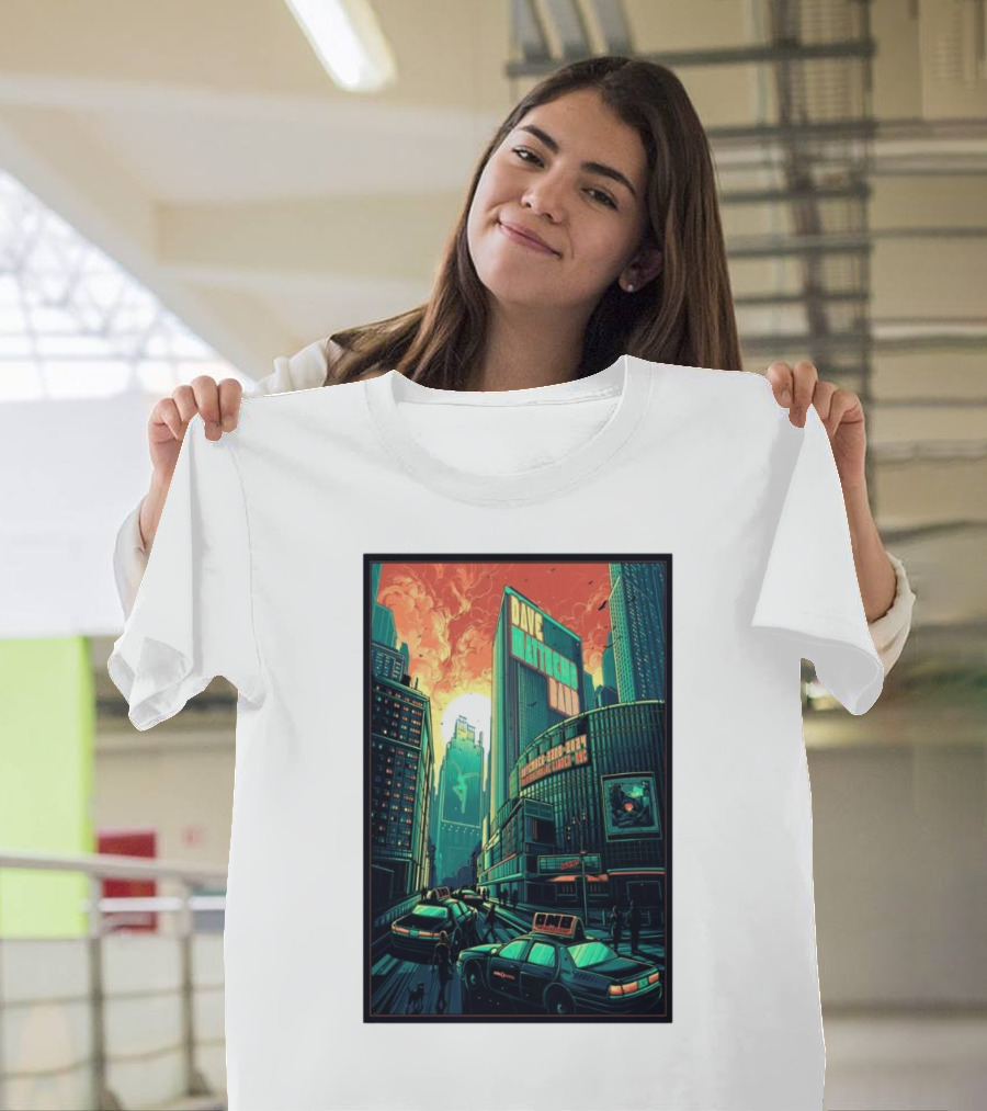 Dave Matthews Band Manhattan Streetscape at Madison Square Garden Concert November 22 2024 New York City Skyline T-Shirt