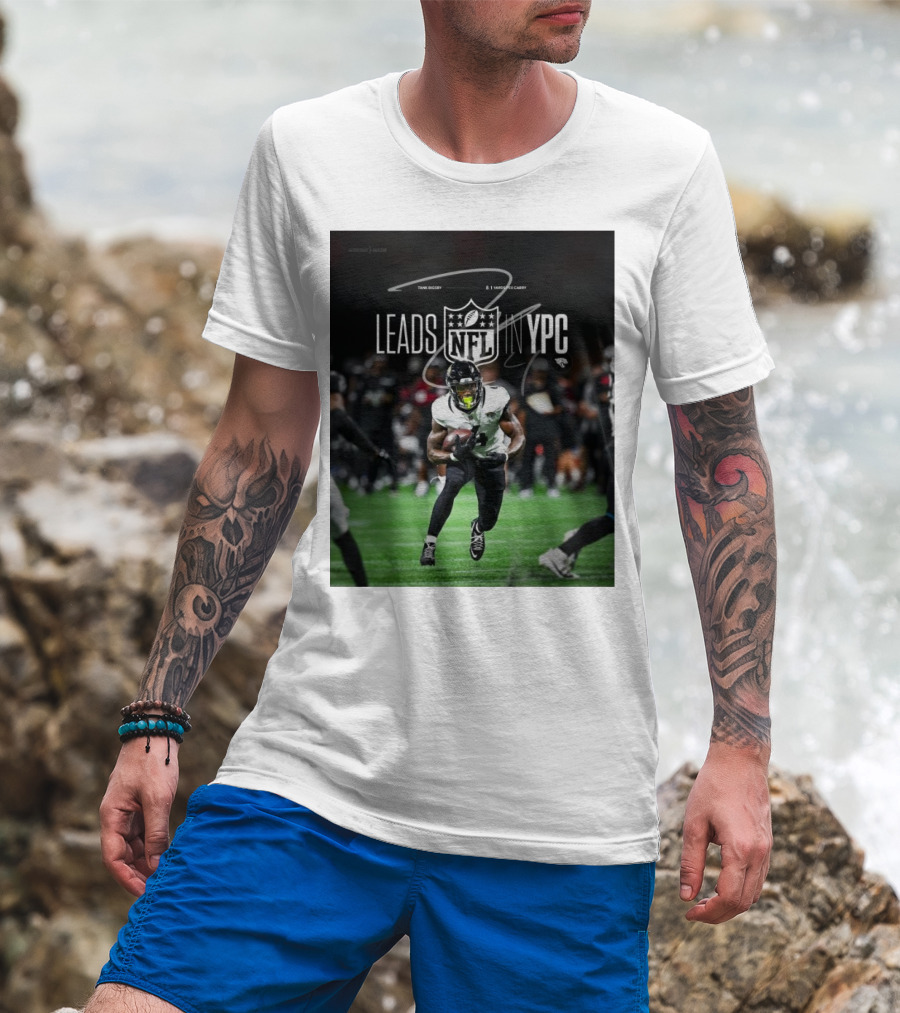 Tank Bigsby Jacksonville Jaguars NFL Leads YPC Signature Football Action T-Shirt