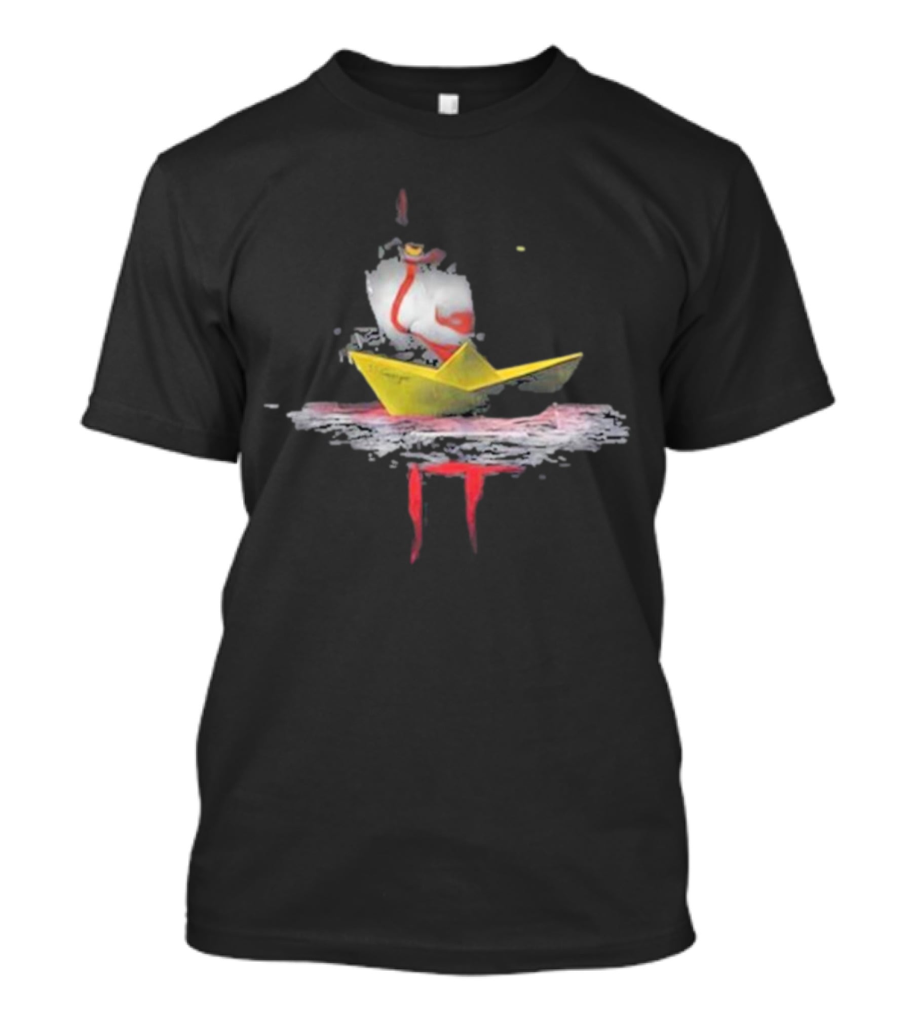 Pennywise Red Balloon Paper Boat Horror Reflection T-Shirt
