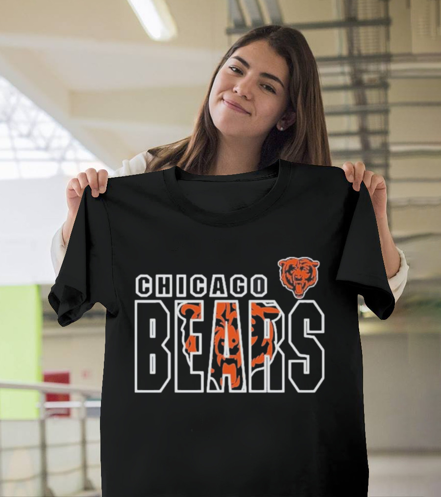 Chicago Bears Youth NFL Properties Double Logo Bear Head T-Shirt