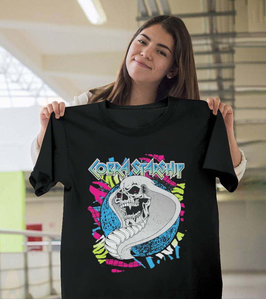 Cobra Starship Skull Cobra Neon Colors T-Shirt