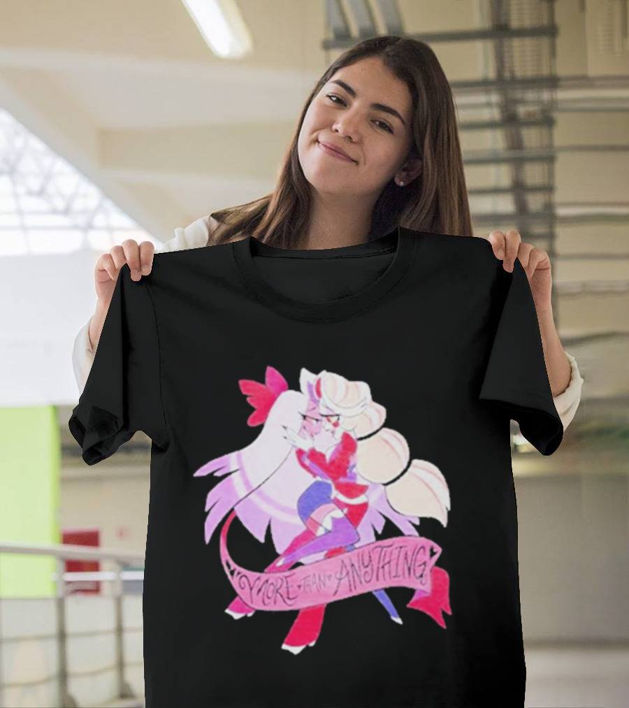 Hazbin Hotel Charlie and Vaggie Embrace More Than Anything T-Shirt