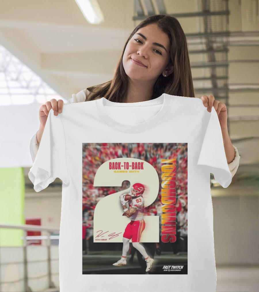 Chiefs Vs Panthers Week 12 Back-to-Back Games with Noah Gray 2 Touchdowns Signature T-Shirt