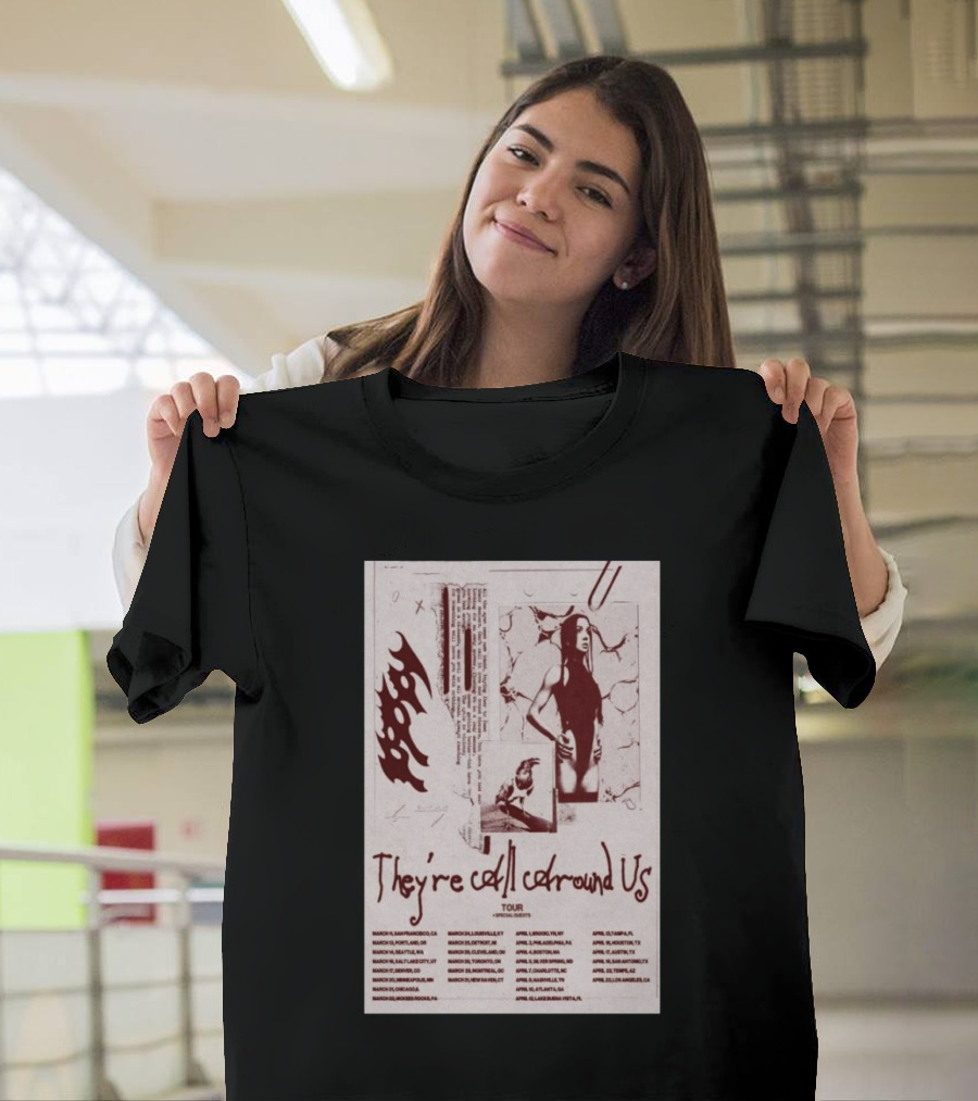 Poppy They're All Around US Tour 2025 List of Cities and Dates T-Shirt