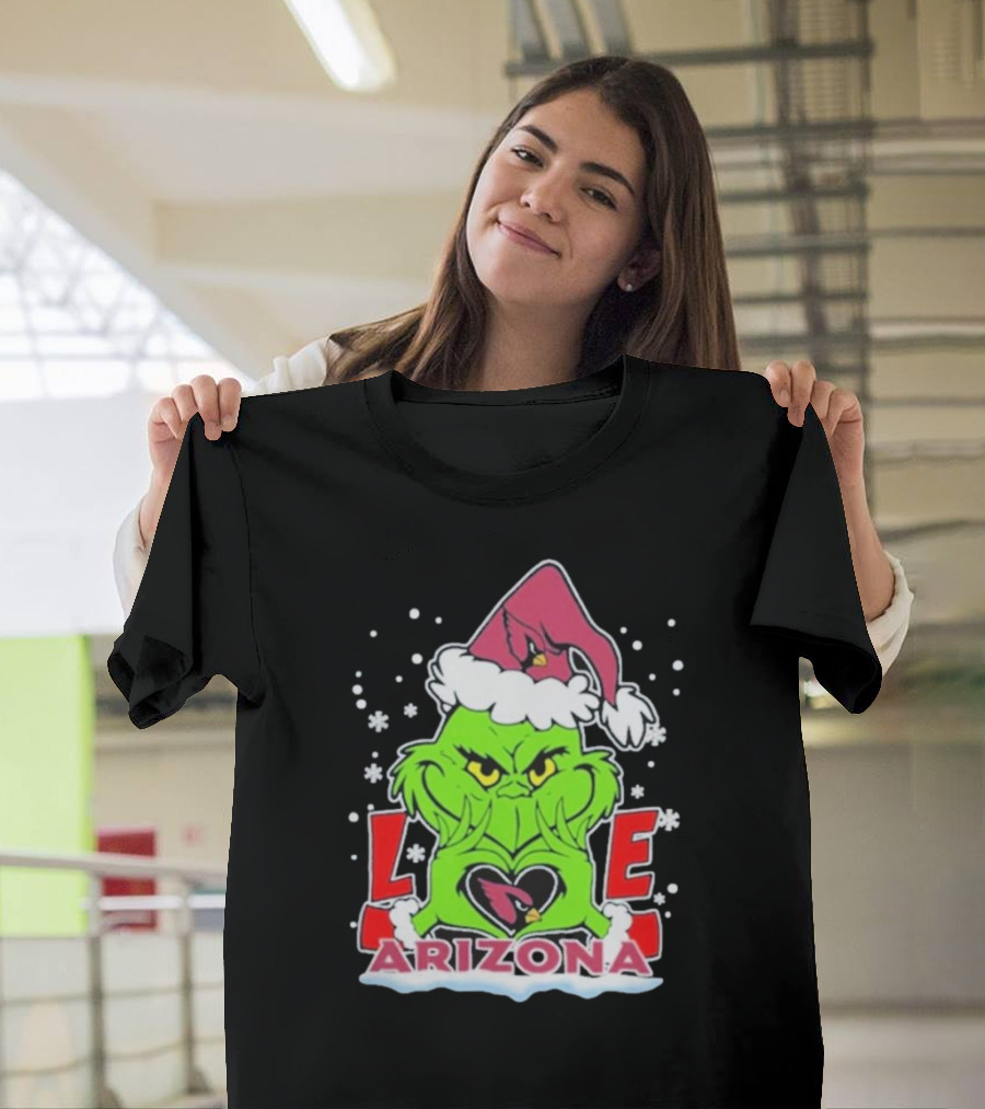 The Grinch Love Arizona Cardinals Christmas 2024 Football T-Shirt