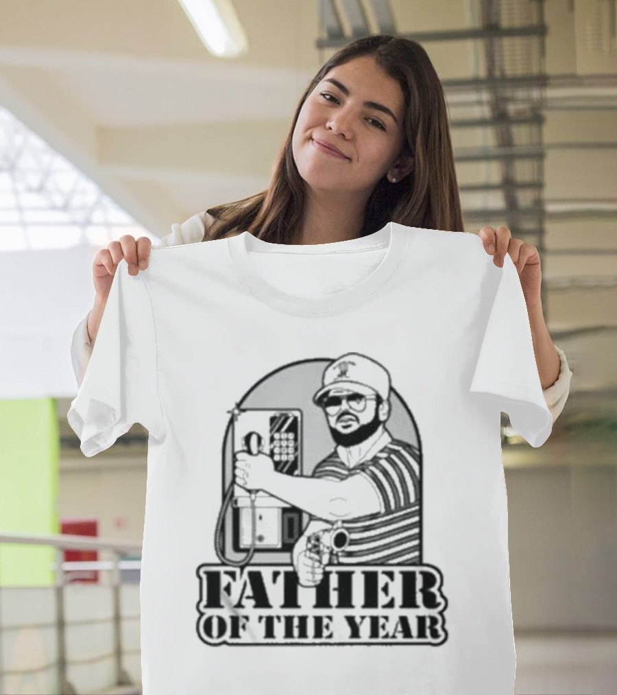 AK Guy Father of the Year Phone Booth and Gun T-Shirt