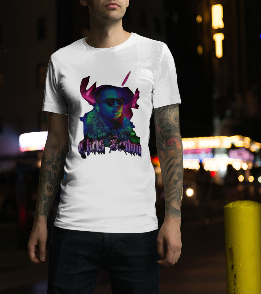 Chris Brown Psychedelic Northern Lights T-Shirt