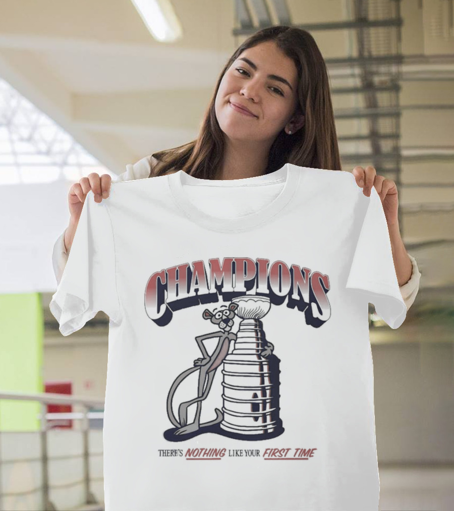 Pink Panther Champions 24 There's Nothing Like Your First Time Cup T-Shirt