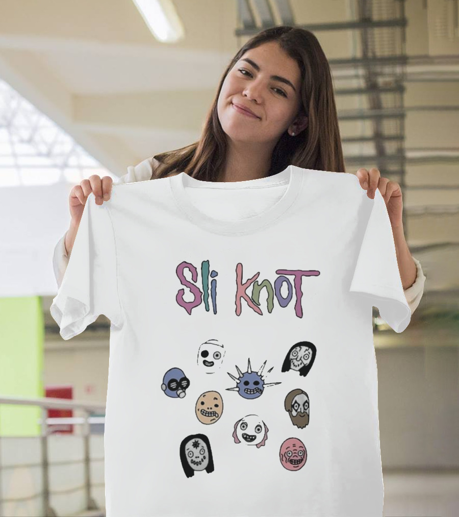 Sli Knot Cartoon Faces Collection From Custer T-Shirt