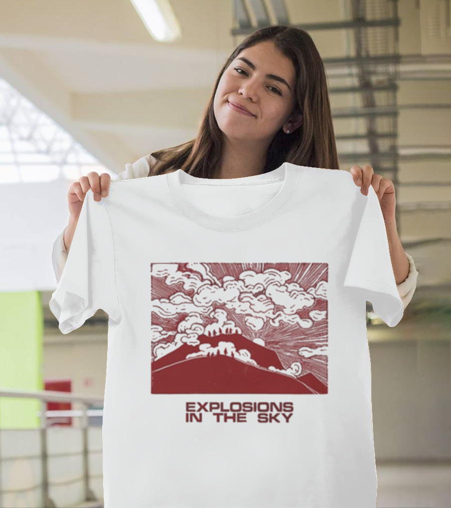 Explosions In The Sky Red Sky Mountain Clouds T-Shirt