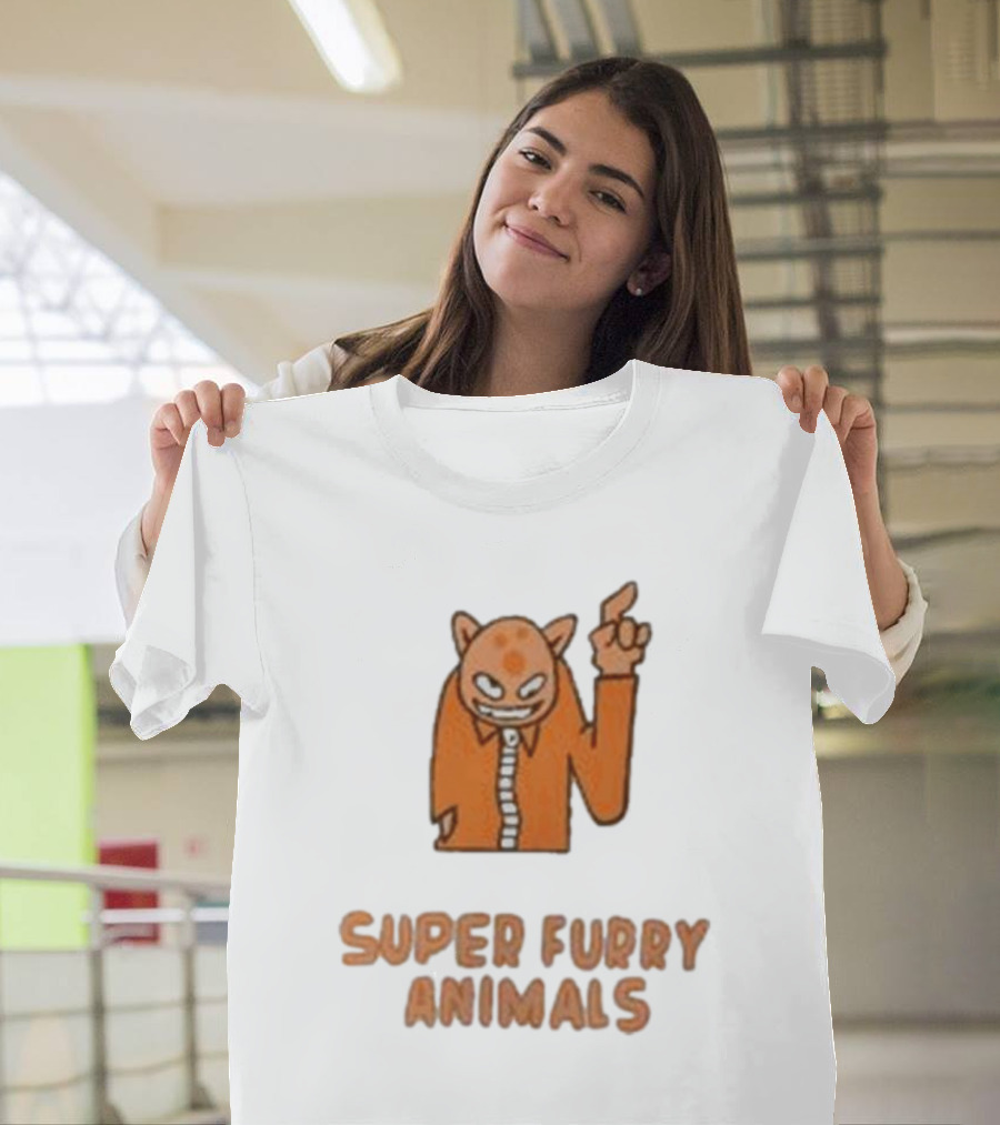 Super Furry Animals Cartoon Character Orange Creature T-Shirt