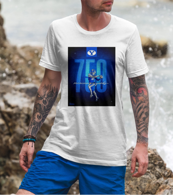 BYU Cougars Football 2024 Chase Roberts 750+ Receiving Yards T-Shirt
