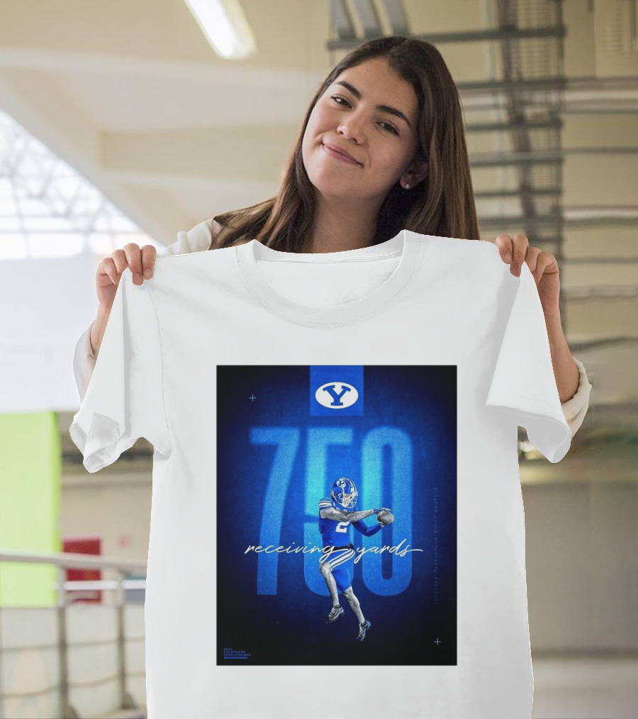 BYU Cougars Football 2024 Chase Roberts 750+ Receiving Yards T-Shirt
