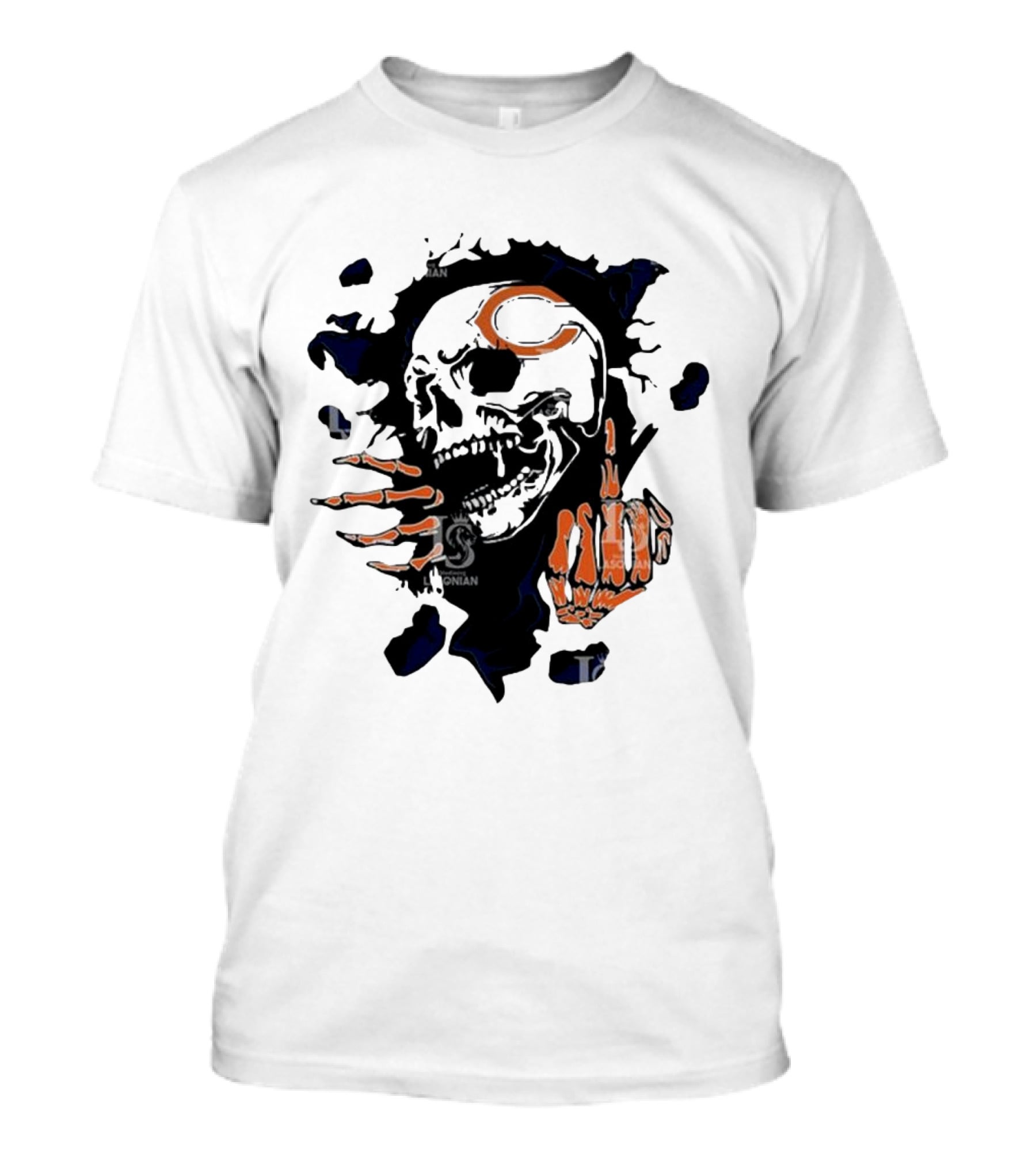 Chicago Bears Skull Middle Finger Logo T-Shirt