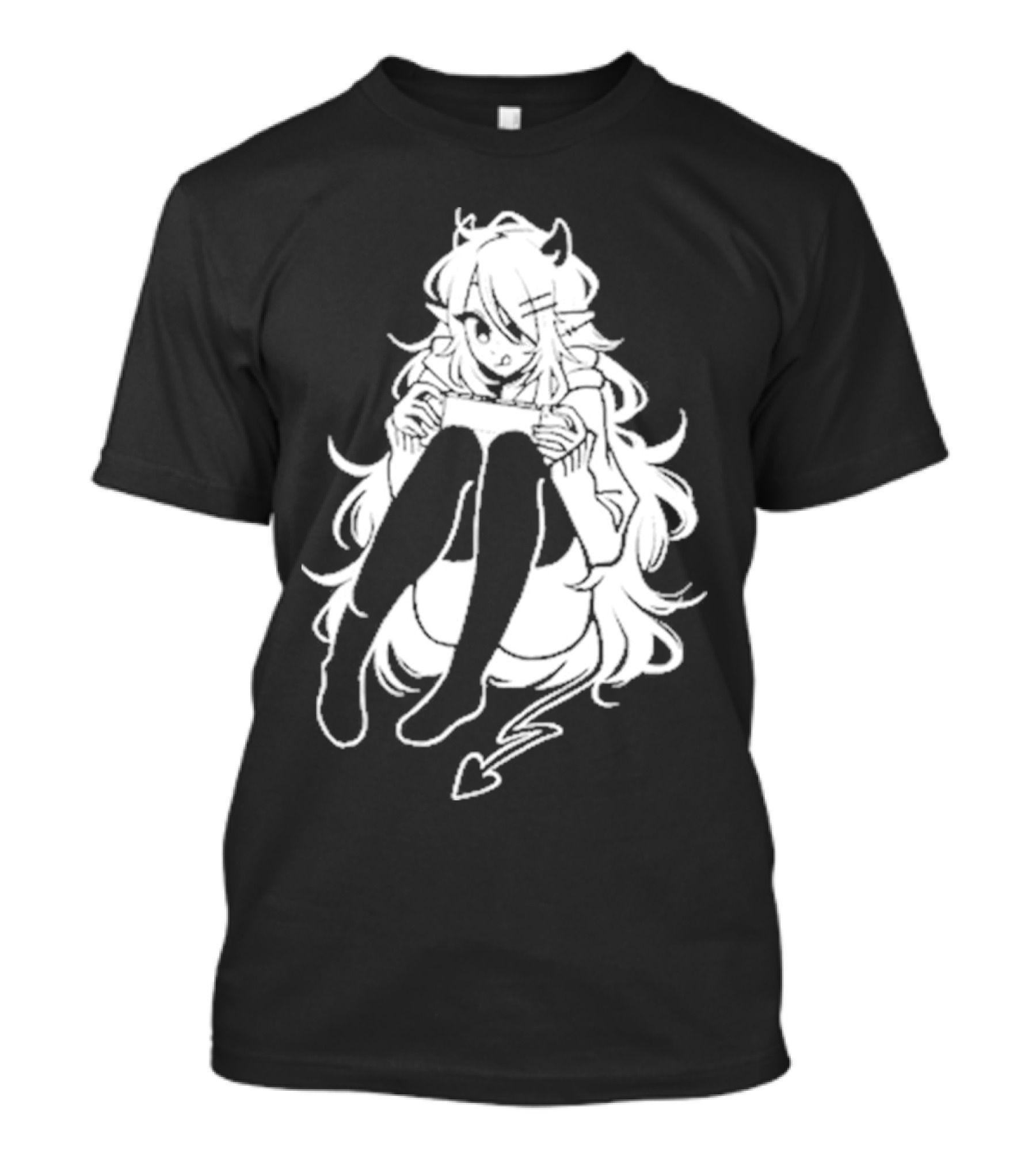 Meg Maybe Idk Anime Demon Girl Sitting With Heart Tail T-Shirt