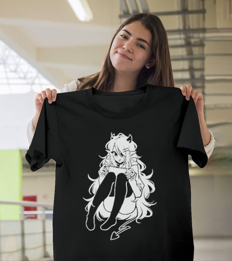 Meg Maybe Idk Anime Demon Girl Sitting With Heart Tail T-Shirt