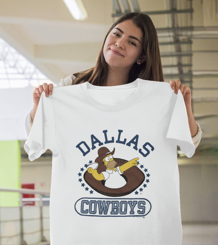 Dallas Cowboys Homer Simpson Football NFL Crossover T-Shirt