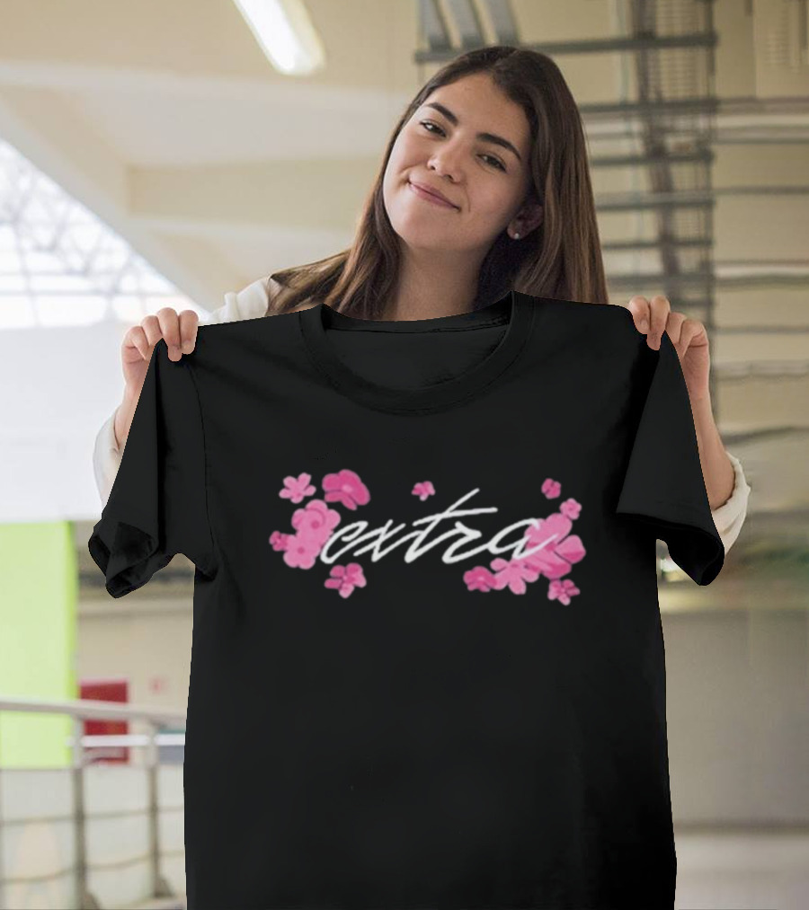 Extraemily Extra Floral Pink Flowers T-Shirt