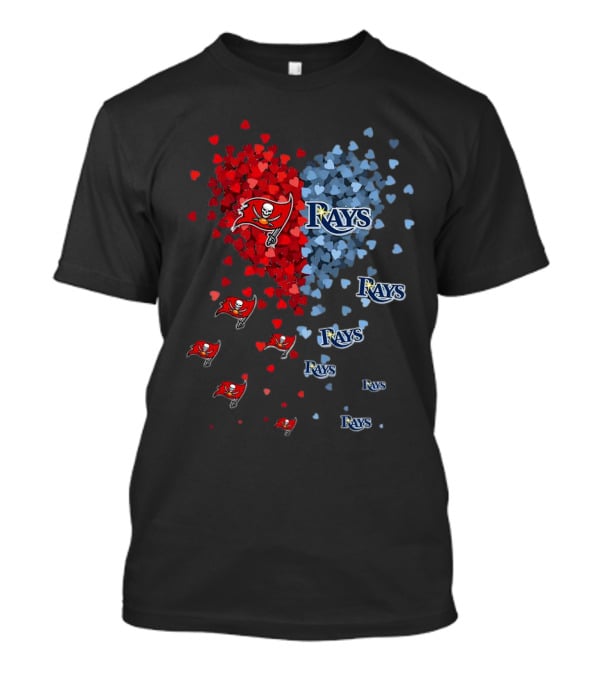 Heart Of Tampa Bay Buccaneers And Rays Fan Spirit T-Shirt