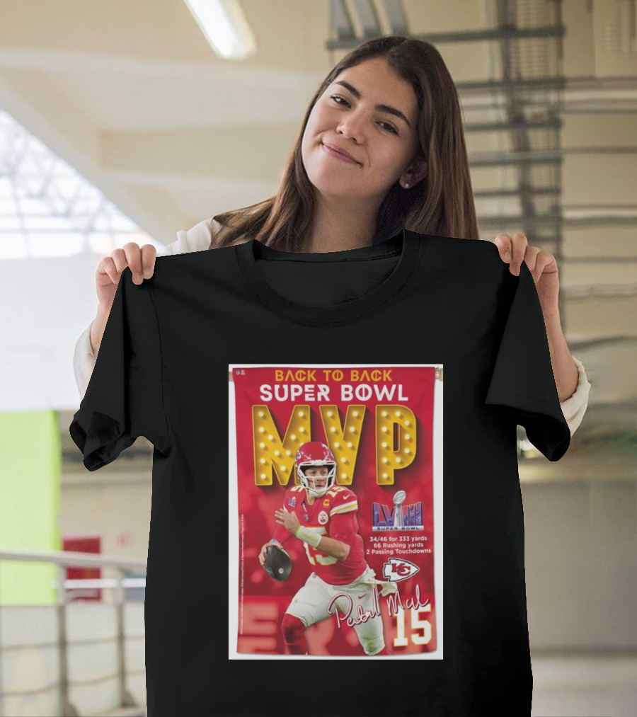 Back to Back Super Bowl MVP Patrick Mahomes Kansas City Chiefs Signature LVIII T-Shirt