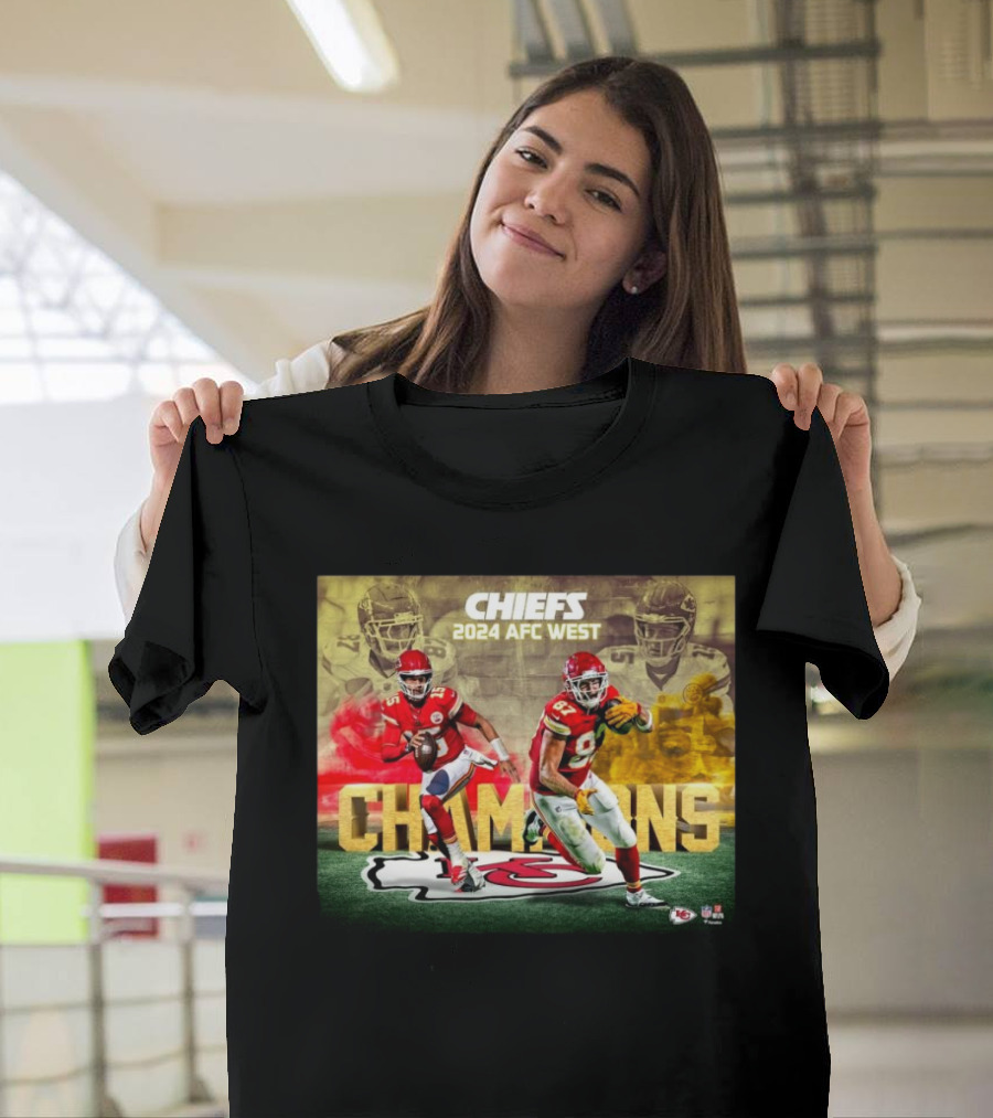 Chiefs 2024 AFC West Champions Kansas City Collage T-Shirt