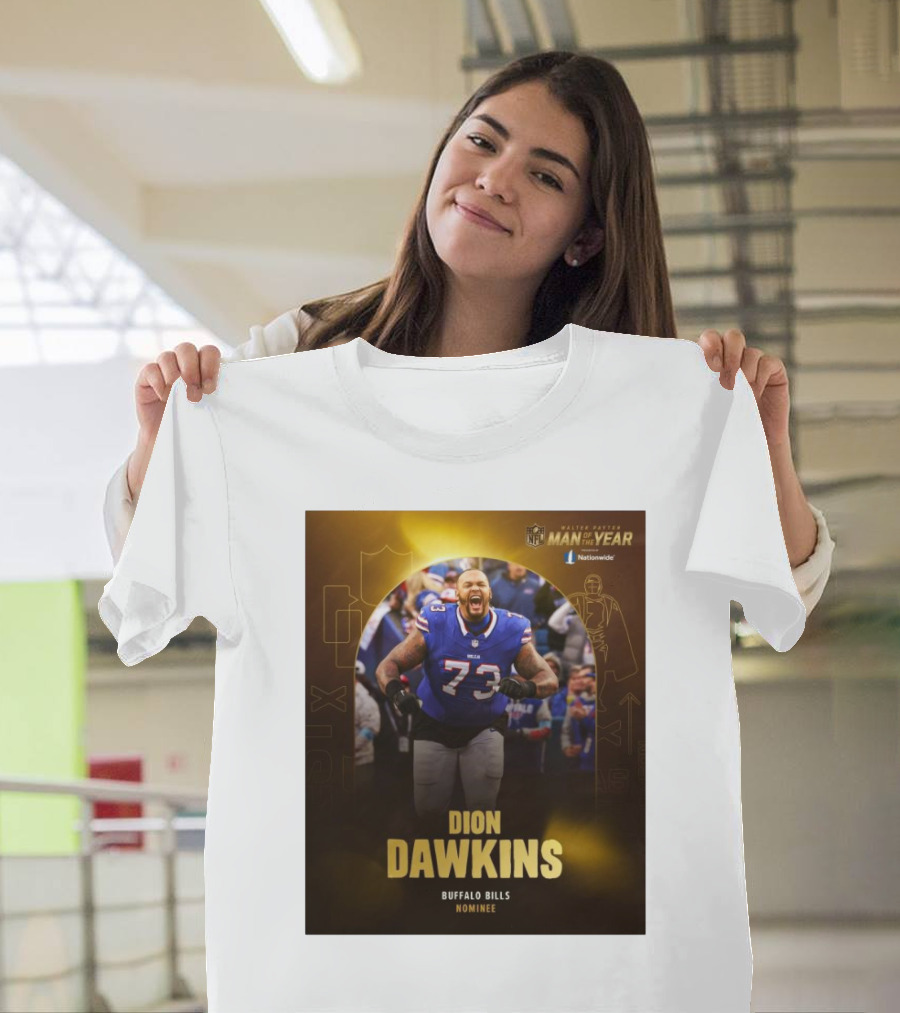 Buffalo Bills Dion Dawkins Walter Payton NFL Man of the Year Nominee T-Shirt