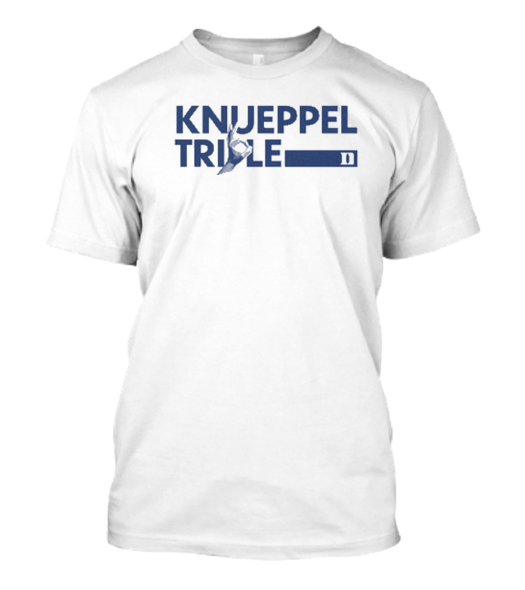 Knueppel Triple Duke Blue Devils Basketball Hand Sign T-Shirt