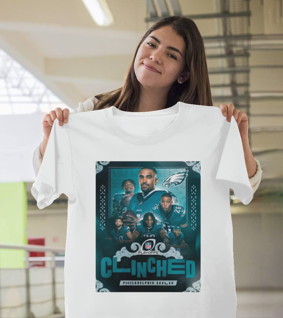 Philadelphia Eagles Clinched NFL Playoff 2024 Playoffs Achievement NFL T-Shirt