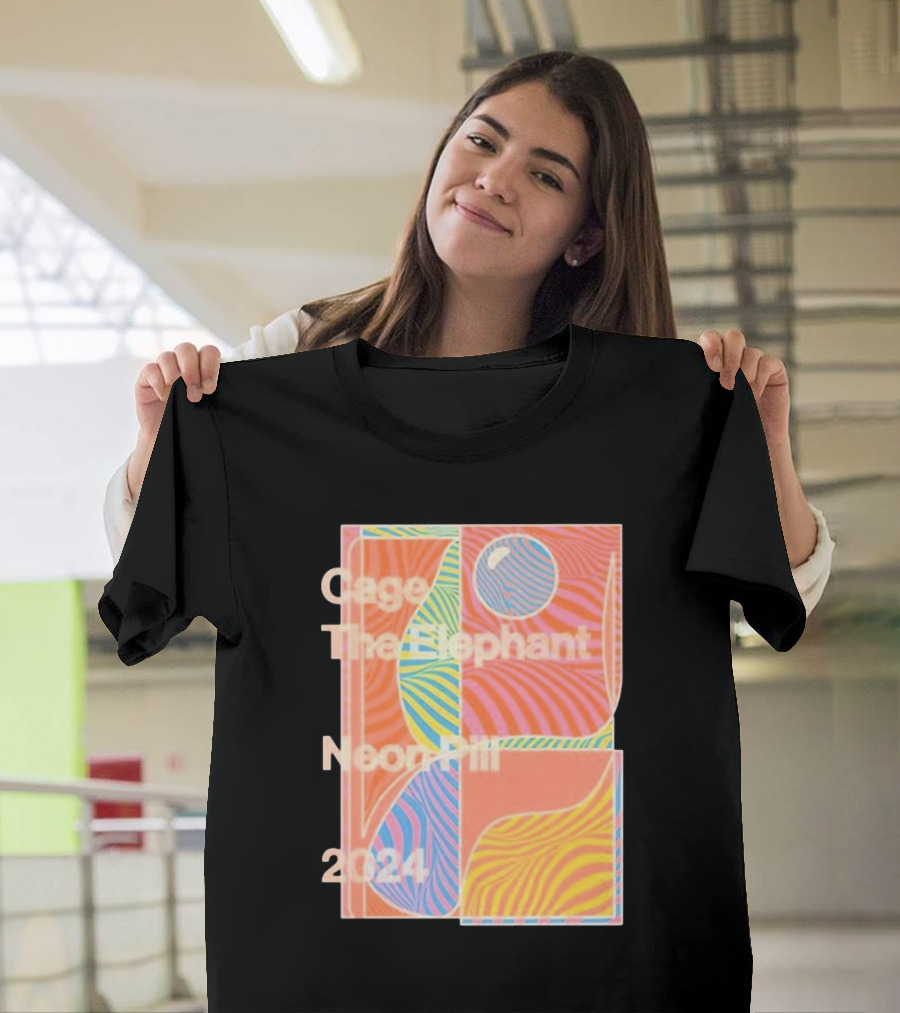 Cage The Elephant Terracotta Abstract Neon Pill T-Shirt