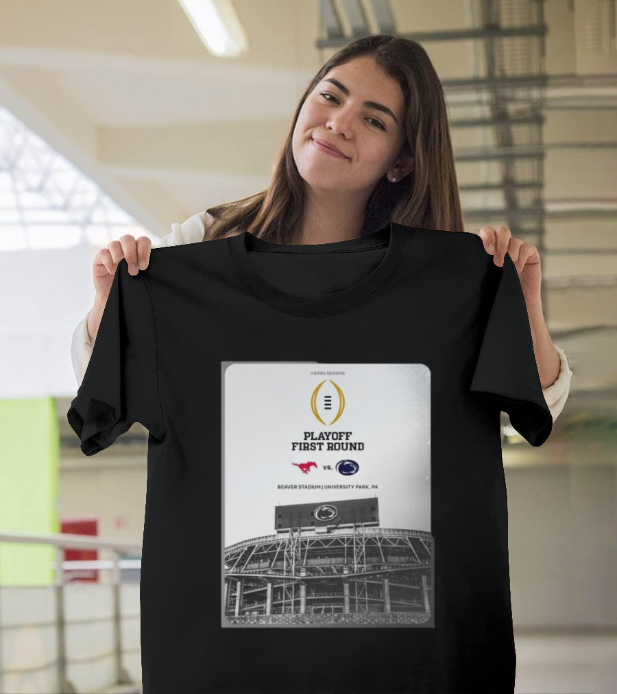 Playoff First Round Bowl Season Penn State Nittany Lions vs SMU Mustangs Beaver Stadium University Park PA T-Shirt
