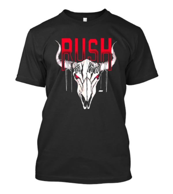 Rush El Toro Blanco AEW Skull With Red Eyes T-Shirt