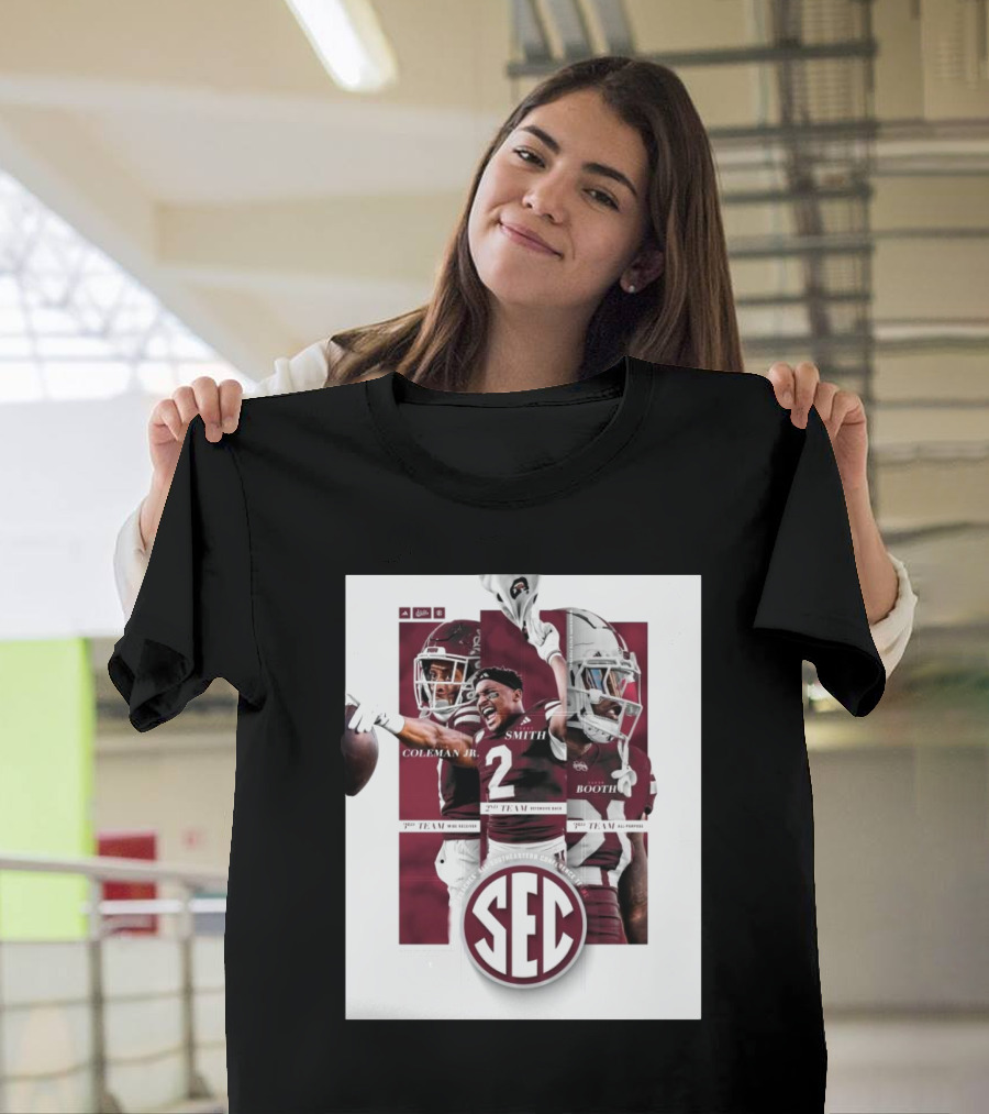Isaac Smith, Kevin Coleman Jr., Davon Booth 2nd Team All-SEC Honors Southeastern Conference T-Shirt