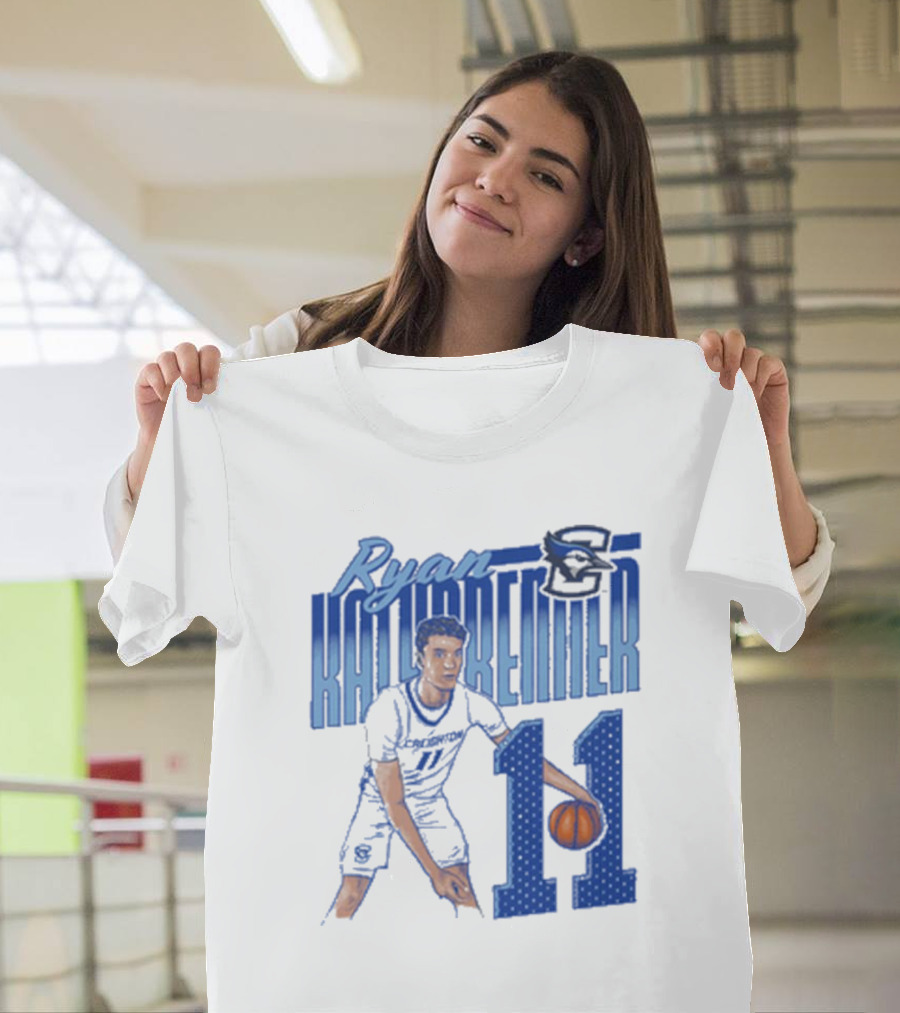 Ryan Kalkbrenner Creighton Bluejays Number 11 Cartoon Big East Conference T-Shirt