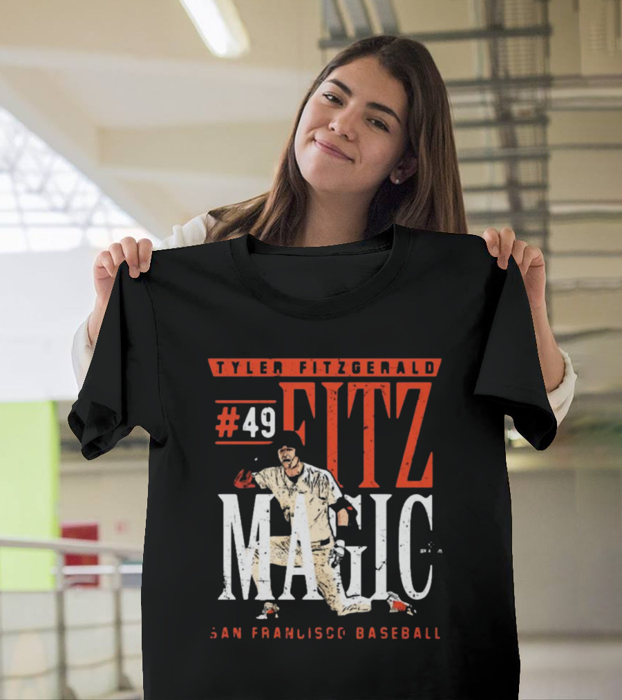 Tyler Fitzgerald #49 San Francisco Baseball Fitz Magic Vintage Player Action T-Shirt