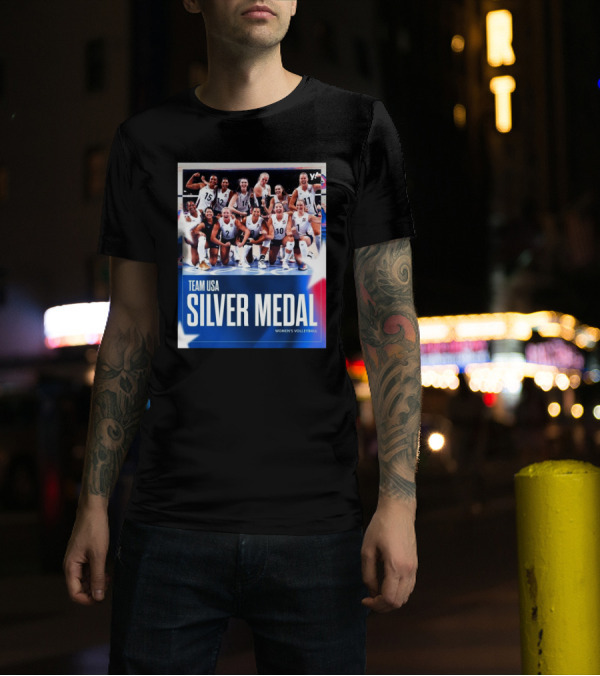 Team USA Silver Medal Women's Volleyball Olympic Paris T-Shirt