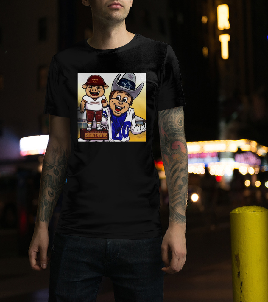 Washington Commanders Vs Dallas Cowboys Mascots Clash Cowboys Victory T-Shirt