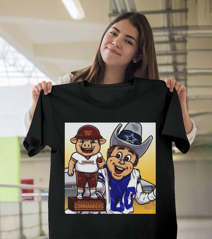 Washington Commanders Vs Dallas Cowboys Mascots Clash Cowboys Victory T-Shirt