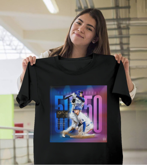 Shohei Ohtani Los Angeles Dodgers MLB 50 Home Runs 50 Steals 50/50 Club T-Shirt