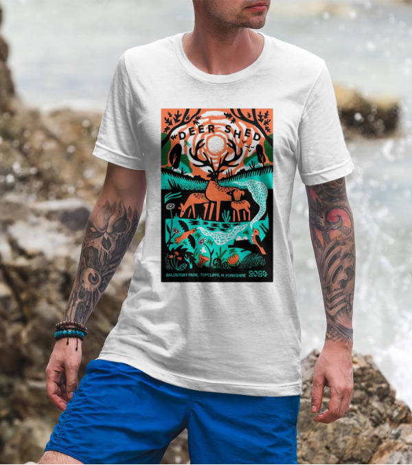 Deer Shed Festival 2024 Baldersby Park Topcliffe N Yorkshire July 26-29 Nature Art Deer And Wildlife T-Shirt
