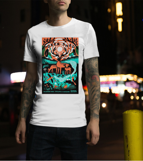 Deer Shed Festival 2024 Baldersby Park Topcliffe N Yorkshire July 26-29 Nature Art Deer And Wildlife T-Shirt