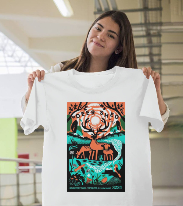 Deer Shed Festival 2024 Baldersby Park Topcliffe N Yorkshire July 26-29 Nature Art Deer And Wildlife T-Shirt