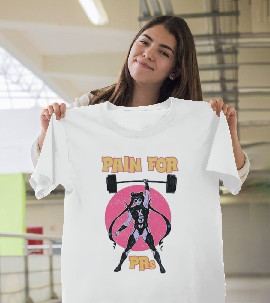 Pain For PRs Weightlifting Warrior With Barbell T-Shirt