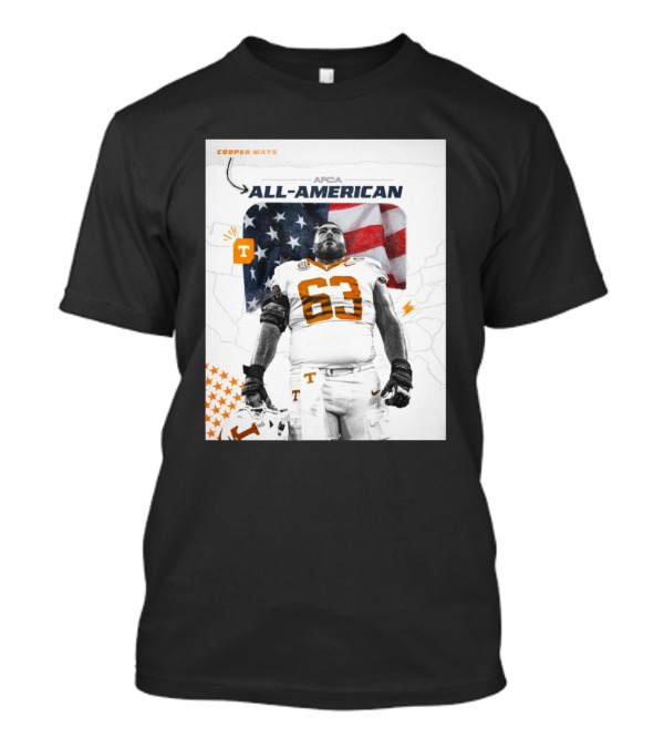 Tennessee Vols Football Cooper Mays AFCA All-American 2024 Honors T-Shirt