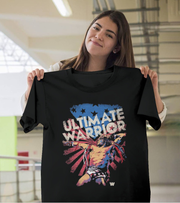 ULTIMATE WARRIOR American Flag Stars Stripes Wrestler T-Shirt